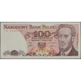 100 zlotych 1986 seria pg a